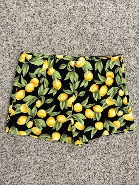 Black Lemon Print Women’s Shorts